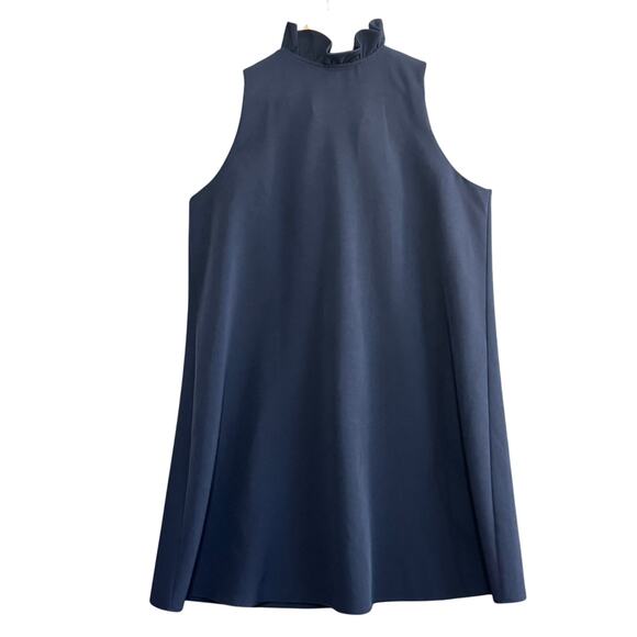 Tuckernuck Dresses & Skirts - TUCKERNUCK Blythe Midi Dress XXL Navy Blue‎ Ruffle Collar Back Bow Tie A-Line